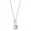 Pompeii3 1/4Ct Peart Shape Emerald Cut Pendant 10k White Gold - 2 of 3