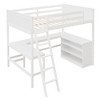 PAGED Full Size Loft Bed with Desk, Modern Wooden Bed Frame with Storage Shelves, Ladder and Guardrail for Bedroom - 3 of 4
