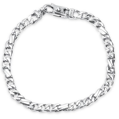 Pompeii3 Men's Figaro Link 14k Gold (19gram) or Platinum (30gram) 5.5mm Bracelet 8"