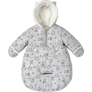 LONDON FOG Newborn Baby Girl and Boy Puffer Carbag Pram Snowsuit - 1 of 4