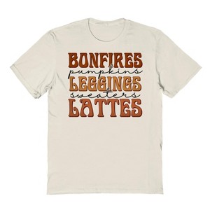 Rerun Island Men's Bonfires Pumpkins Leggins Halloween Short Sleeve Graphic Cotton T-Shirt - 1 of 2