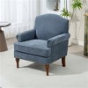 SKRAN Farmhouse Accent Chair,Nailhead Trim Armchair,Comfy Chenille Club Sofa Chair with Springs Cushions & Wood Legs for Bedroom ,Living Room(Gray) - 2 of 4