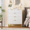 2/3/4/5/6/7 Drawer Dresser with Metal Legs, Wood Dressers Chest Organizer with Wide Storage, Modern Chest of Drawers for Bedroom, Living Room,Hallway - 3 of 4