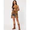 INSPIRE CHIC Women's Faux Suede Casual Sleeveless Tassels Open Front Cardigan - 2 of 4