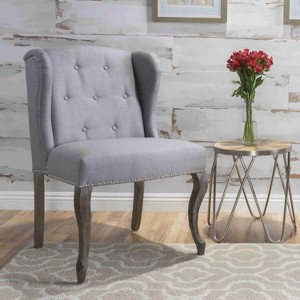 CAVINAS Linen Accent Chair with Button Tufted Backrest,Modern Upholstered Living Room Chairs,Reading Chairs for Living Room - 1 of 4