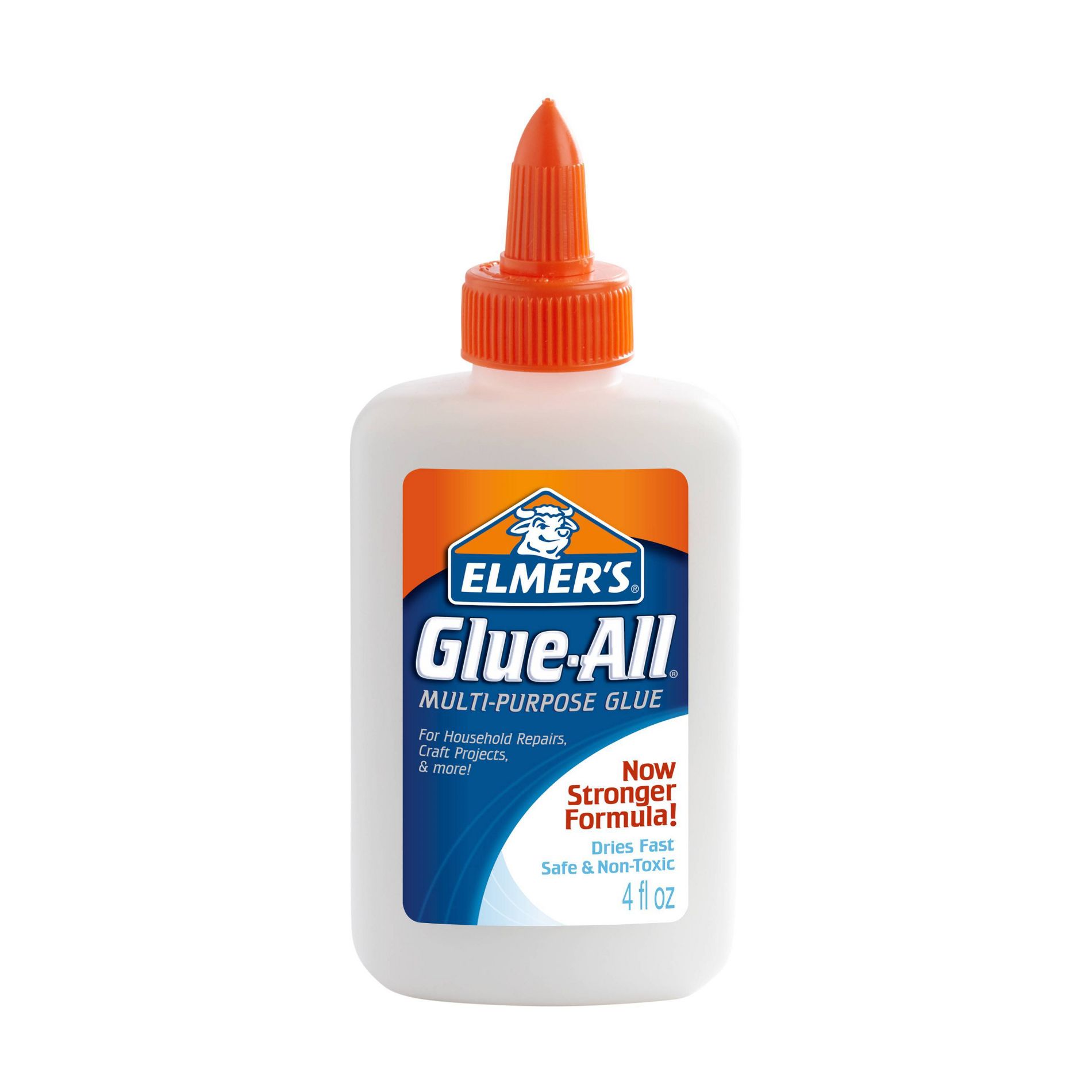 Elmer's Glue-All 4oz Multi-Purpose Glue Extra Strong Formula White: Non-Toxic Liquid Glue for Paper, Clear, Ages 3+