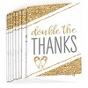Big Dot of Happiness It's Twins - Gold Twins Baby Shower Thank You Cards (8 count) - 2 of 4