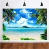 Aoibox Summer Beach Theme Photo Backdrop 1 Piece 9x6 ft Hawaii Coconut Tree Banquet Scene for Party Wedding Photography Decor - 2 of 4