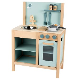 Label Label: Wooden Kitchen Play Set - Green, Oven, Sink, Accessories, Ages 3+ - 1 of 4