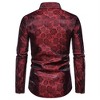 Cloudstyle Mens Floral Shirt Rose Printed Long Sleeve Dress Shirt Prom Wedding Button Down Shirt - 3 of 4