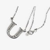 Anna-Kaci Silver Tone Initial Letter Pendant Necklace with Crystal Rhinestone Accents - 3 of 4