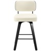 Bekrvio 26'' Swivel Counter Height Bar Stools, Upholstered Faux Leather - 3 of 4