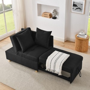 VYNXARIA Convertible Sleeper Sofa Chair Adjustable Backrest Recliner,Modern Linen Fabric for Living Room for Tight Spaces - 1 of 4