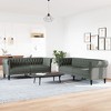 vidaXL Dark Gray Modern Sofa Set - 2 & 3 Seater: Living Room Furniture, Sturdy Wood Frame, Comfortable Fabric - 2 of 4