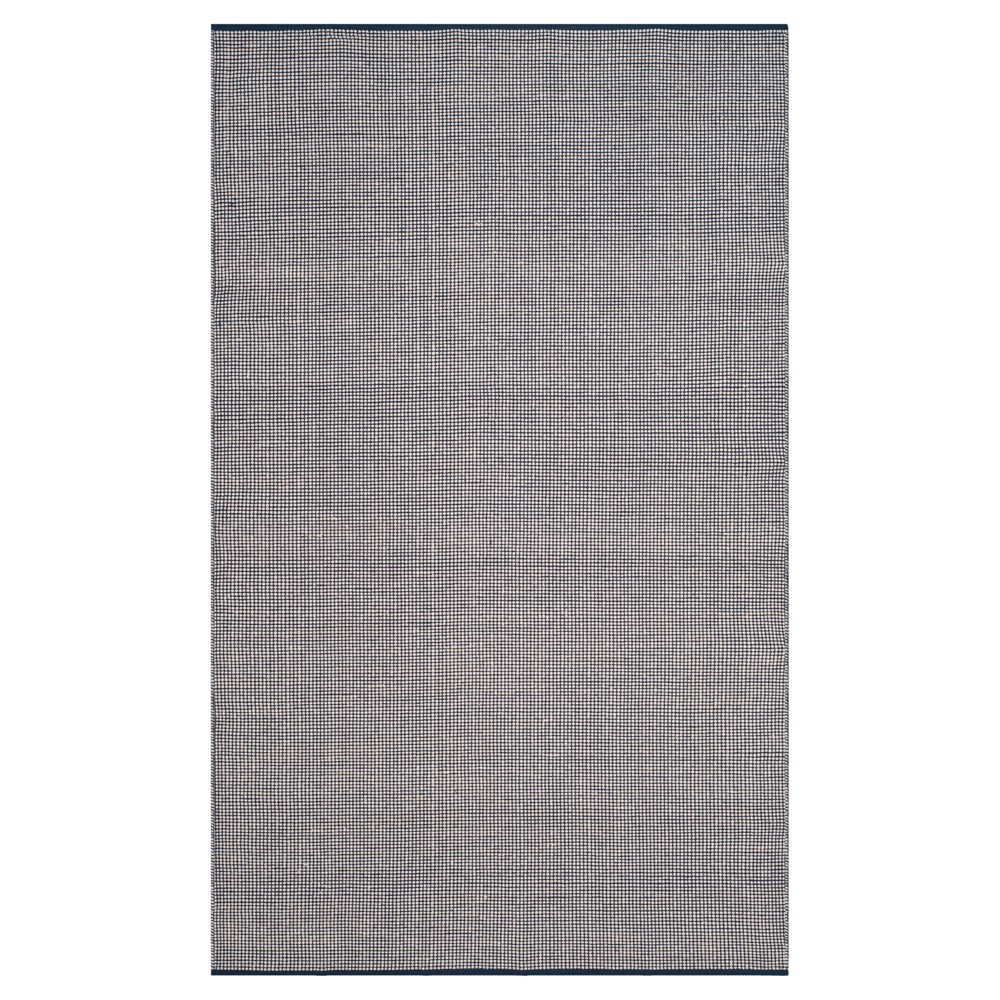 Ivory/Navy Stripe Flatweave Woven Area Rug - (5'x8') - Safavieh