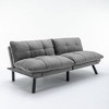 Homy Casa Adjustable Convertible Futon Sofa Bed with Cushioned Backrest for Living Room or Guest Room, Cream - 2 of 4