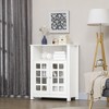 HOMCOM Kitchen Cabinet, Storage Cabinet, Sideboard Buffet Cabinet with Double Glass Doors for Kitchen, Living Room, White - 2 of 4