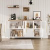 coucheta 55" Sideboard Buffet Cabinet with 4 Glass Doors, Modern Large Farmhouse Storage Cabinet Table, for Living Room, Kitchen, Dining Room - 3 of 4
