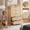 Jojoka 5 Drawer Rattan Dresser for Bedroom, 47.27” Tall Dresser with Power Outlets - 4 of 4