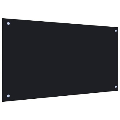 vidaXL Kitchen Backsplash Black 35.4 in.x19.7 in. Tempered Glass