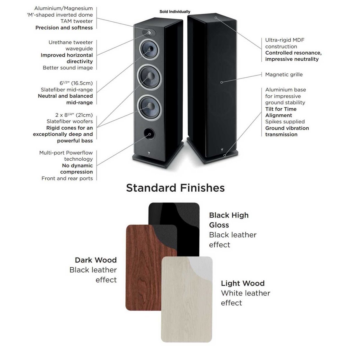 Focal Vestia No4 Ultimate 3-Way Floorstanding Loudspeaker finished in Light Wood - Sold Individually - thumbnail 2