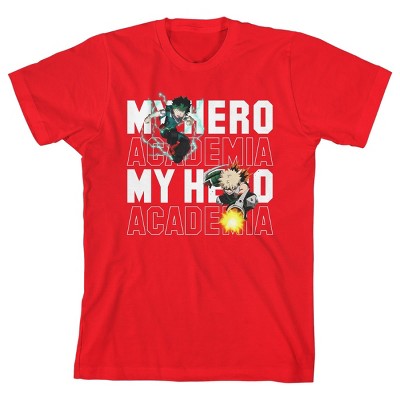 My Hero Academia Deku Bakugo Battle Boy's Red T-shirt : Target