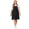 Agnes Orinda Women's Plus Size Overall Frayed Adjustable Strap Denim Suspender Shift Dresses - image 3 of 4