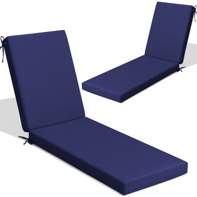 Crestlive Products Patio Outdoor Chaise Lounge Cushion Beige 2 PC
