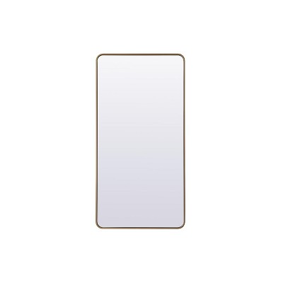 Elegant Lighting Soft Corner Metal Rectangle Full Length Mirror 30x60 Inch in Brass