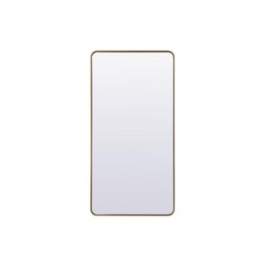 Elegant Lighting Soft Corner Metal Rectangle Full Length Mirror 30x60 Inch in Brass - 1 of 4