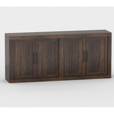 Acekool 70.8" Mid-Century Modern Sideboard Buffet Cabinet with 4 Doors, Modular Storage, Coffee Bar & Media Console,Brown