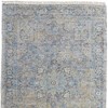 Gray Blue and Tan Abstract Hand Woven Distressed Area Rug With Fringe - 4 of 4