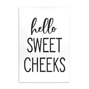 Stupell Industries Hello Sweet Cheeks Silly Bathroom Washroom Humor, 15" x 10" - 1 of 4
