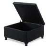 CAVINAS Large Square Storage Ottoman Bench with Wooden Legs, Upholstered Multi-Functional Coffee Table, Footrest & Extra Seating with Nailhead Trim - 4 of 4