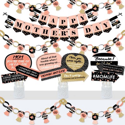 Big Dot of Happiness Best Mom Ever - Banner and Photo Booth Decorations - Mother's Day Party Supplies Kit - Doterrific Bundle