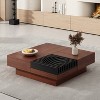 ITALIAN RETRO - INSPIRED ACACIA WOOD STORAGE COFFEE TABLE ,BROWN & BLACK COLOR - 3 of 4