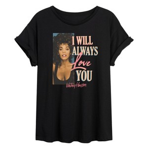 Women's - Whitney Houston - Always Love You Oversized Graphic T-Shirt - 1 of 4