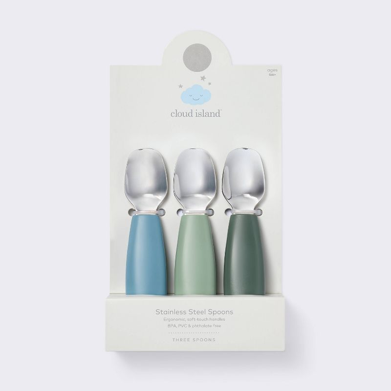 Stainless Steel Spoons - 3pk - Blue/Green - Cloud Island&#8482;, 3 of 6