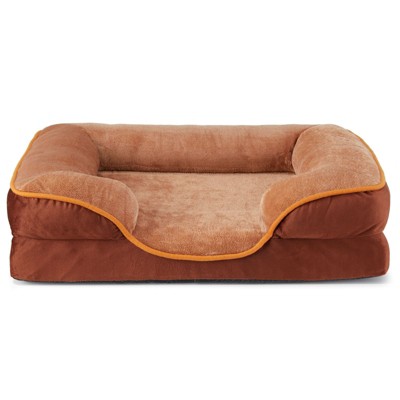 JIONJOY Dog Bed: Brown Pet Sofa Bed with Supportive Foam and Removable & Washable Coverr
