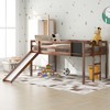 NicBex Full Size Loft Bed Pine Bed Frame with Slide, Ladder and Full Length Guardrail, No Box Spring Required - 2 of 4
