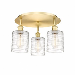 Cobbleskill - 3 Light Flush Mount In Art Deco Style-9.63 Inches Tall and 17.75 Inches Wide - 1 of 1