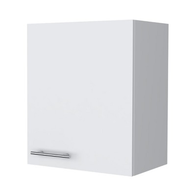 GlasFlength Kitchen Storage 1 Door Kitchen Wall Cabinet Internal Shelves Cabinet Storage Cupboard for Kitchen, White, 13.1"*19.7"*23.6"