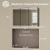 Grand LED Medicine Cabinet with Mirror, Recessed/ Wall Mounted Bathroom Cabinet, Dimmable, 3-Mode Light, Anti-Fog, Adjustable Shelves, Black - 2 of 4