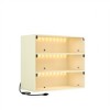 Shoe Box with LED Light, 3 Tiers Shoe Storage Box with Sliding Glass Door，Shoe Case Display Cabinet - 3 of 4