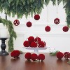 2.36" Multicolor Velvet Christmas Ornaments – 25-Piece Shimmering Flocked Christmas Ornament Ball Set - 2 of 4