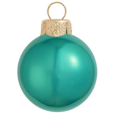 Northlight 40ct Pearl Glass Ball Christmas Ornament Set 1.25" - Teal Green