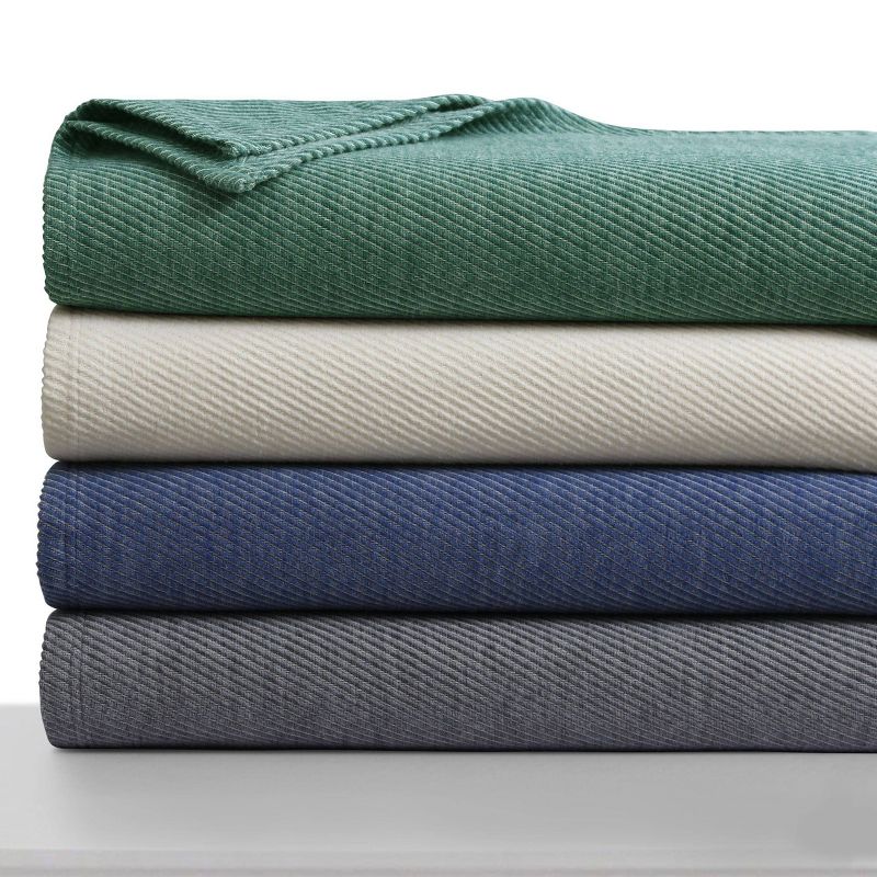 Tribeca Living Yarn Dyed Organic Cotton/Wool Oversized Blanket, 4 of 7