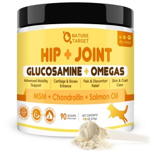 NATURE TARGET Glucosamine for Dogs, Chondroitin, MSM, Turmeric, Omega 3, Support Hip & Joint Mobility - Dog Joint Pain Relief - 9.52Oz - 1 of 4