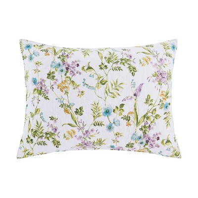 Carley Twin Blue Cotton Reversible Floral Quilt Set