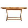 vidaXL Garden Table Teak Solid Acacia Wood Medium Foldable - Brown 63" x 33.5" x 29.5" - 2 of 4